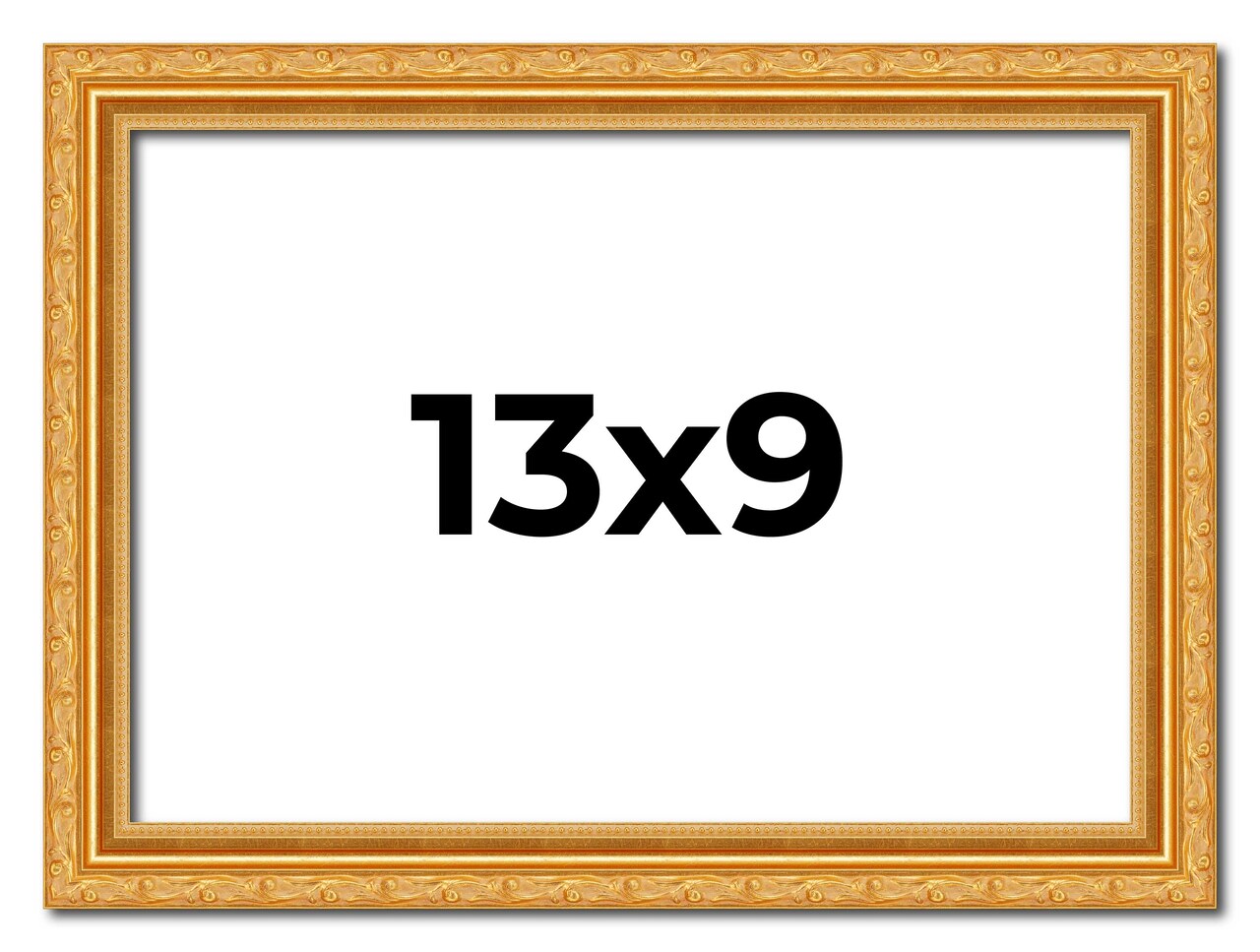 13x9 Solid Wood Antique Picture Frame with UV-Resistant Acrylic & Acid-Free Backing, Available in 4 Finishes: Bronze, Gold, Silver, and Gold with Black